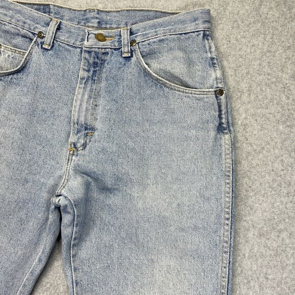 Vintage Wrangler Jeans Men’s 33x30 Light Wash Made in USA 96501 Distressed Y2K - Picture 3 of 16